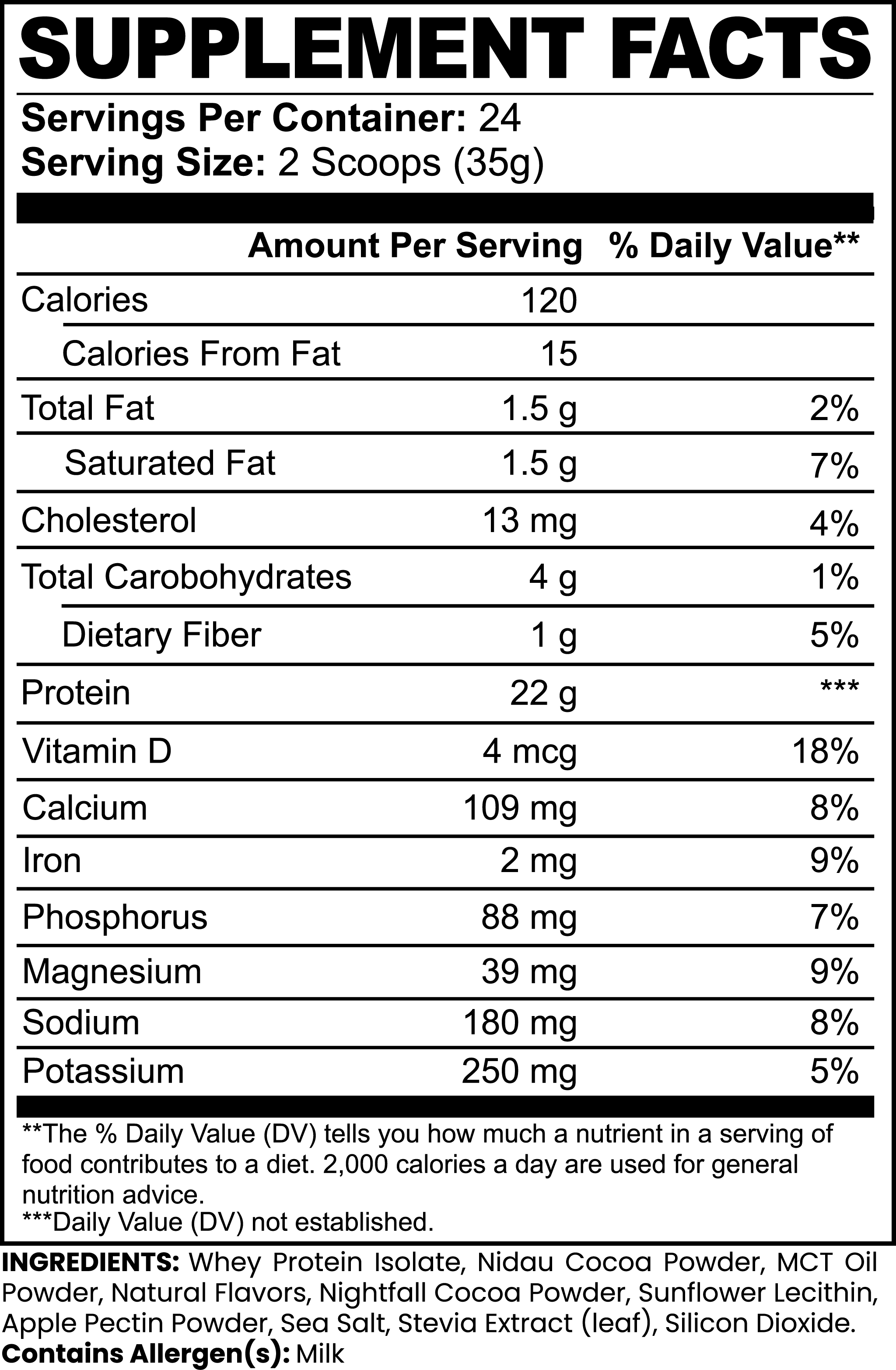 100% Whey Protein Isolate (Chocolate)